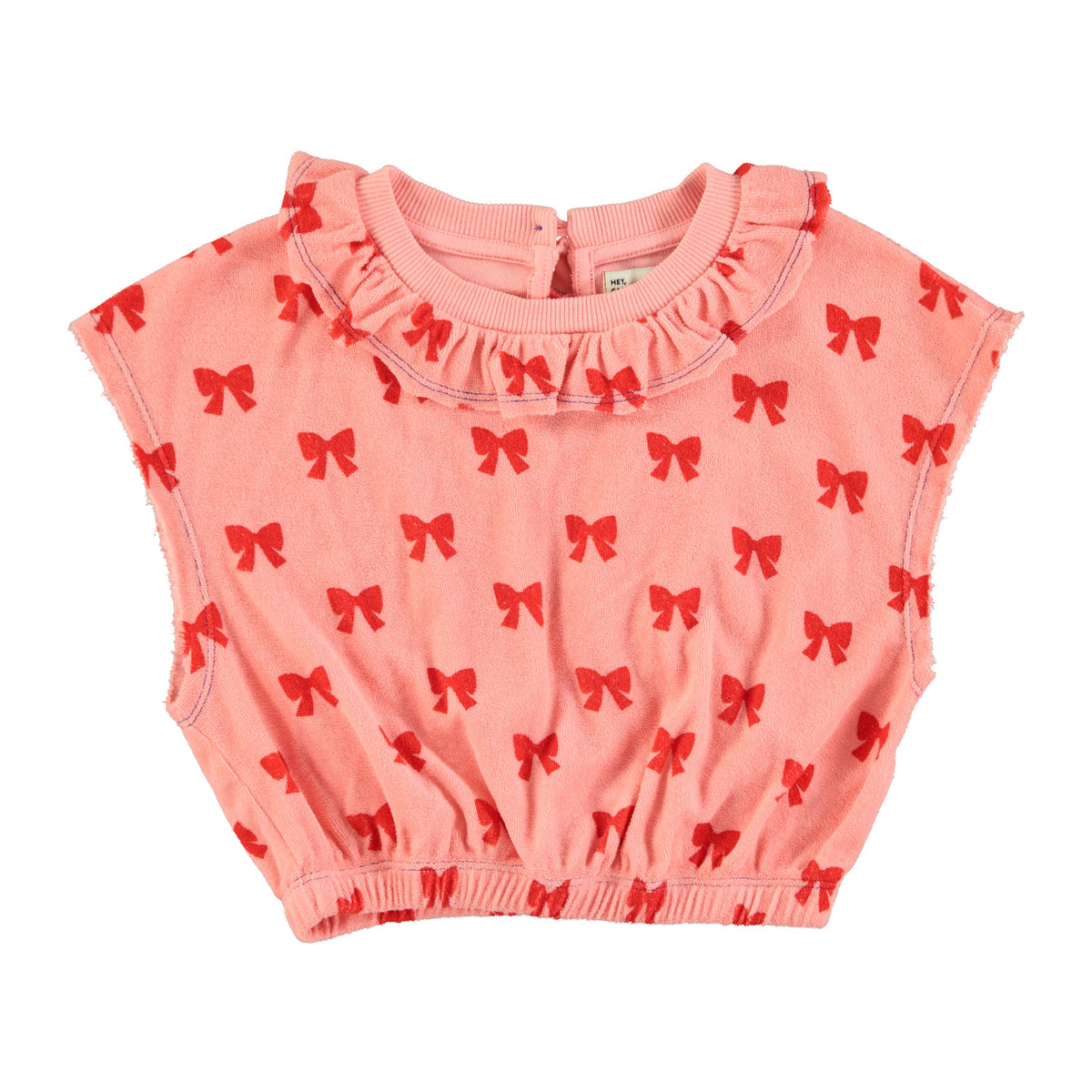 Sleeveless blouse pink/ red bows Piupiuchick