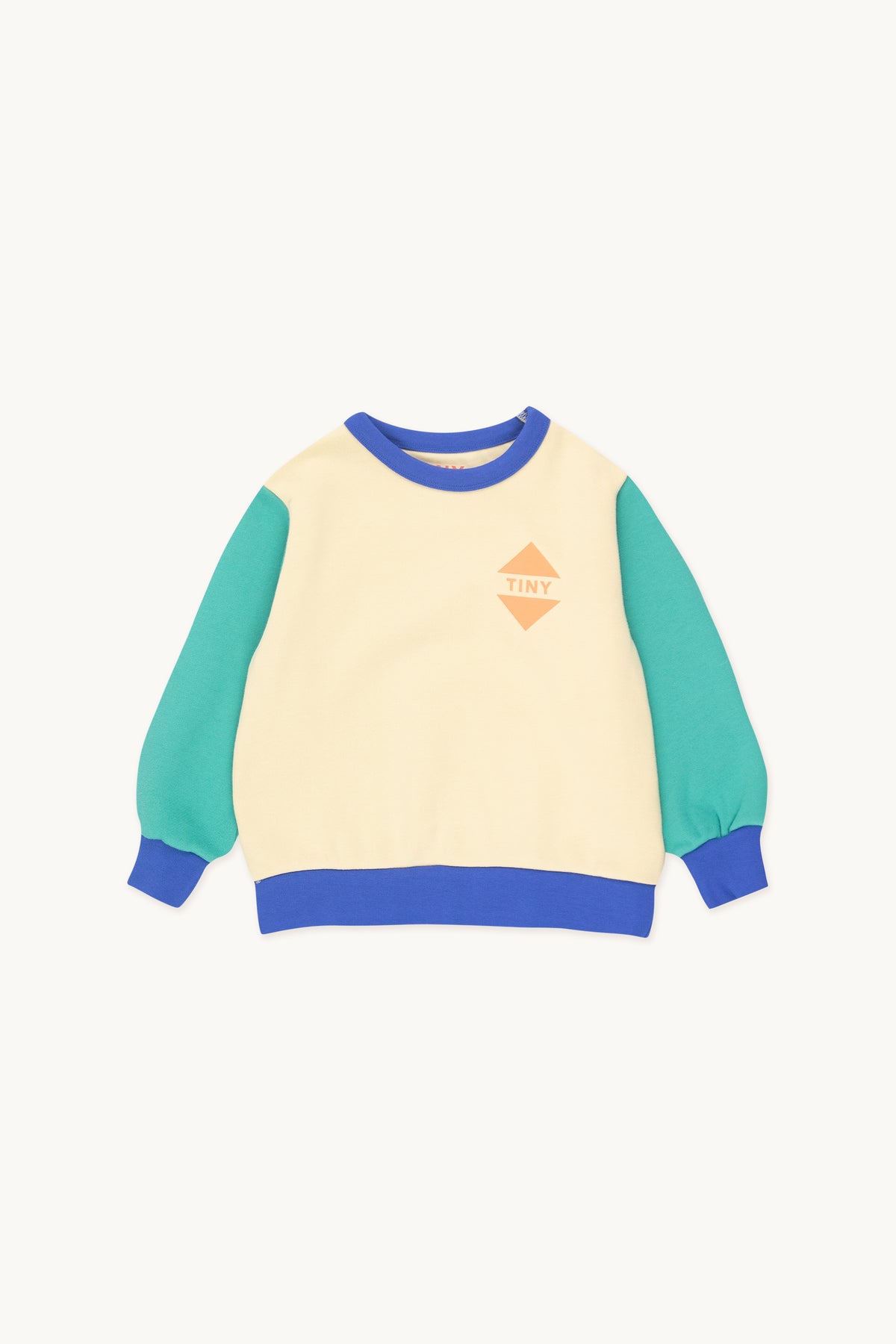 Color block ivory/emerald Sweatshirt, Tiny Cottons