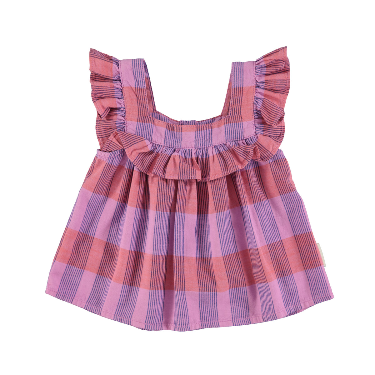 Sleeveless blouse lavender checkered, Piupiuchick