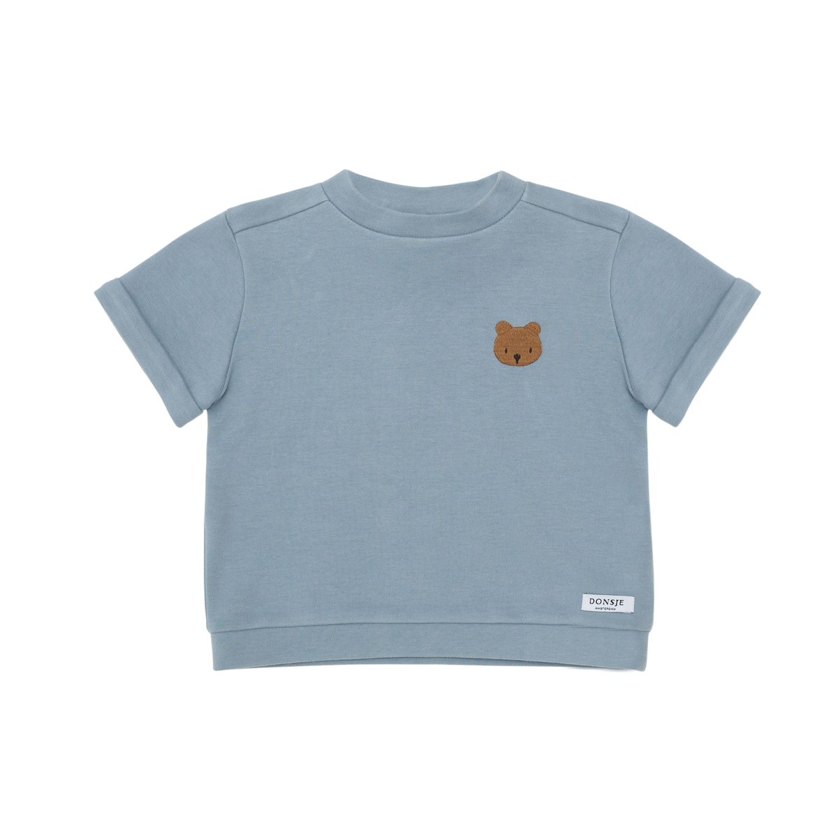 Jarne T-shirt Bear foggy blue, Donsje Amsterdam