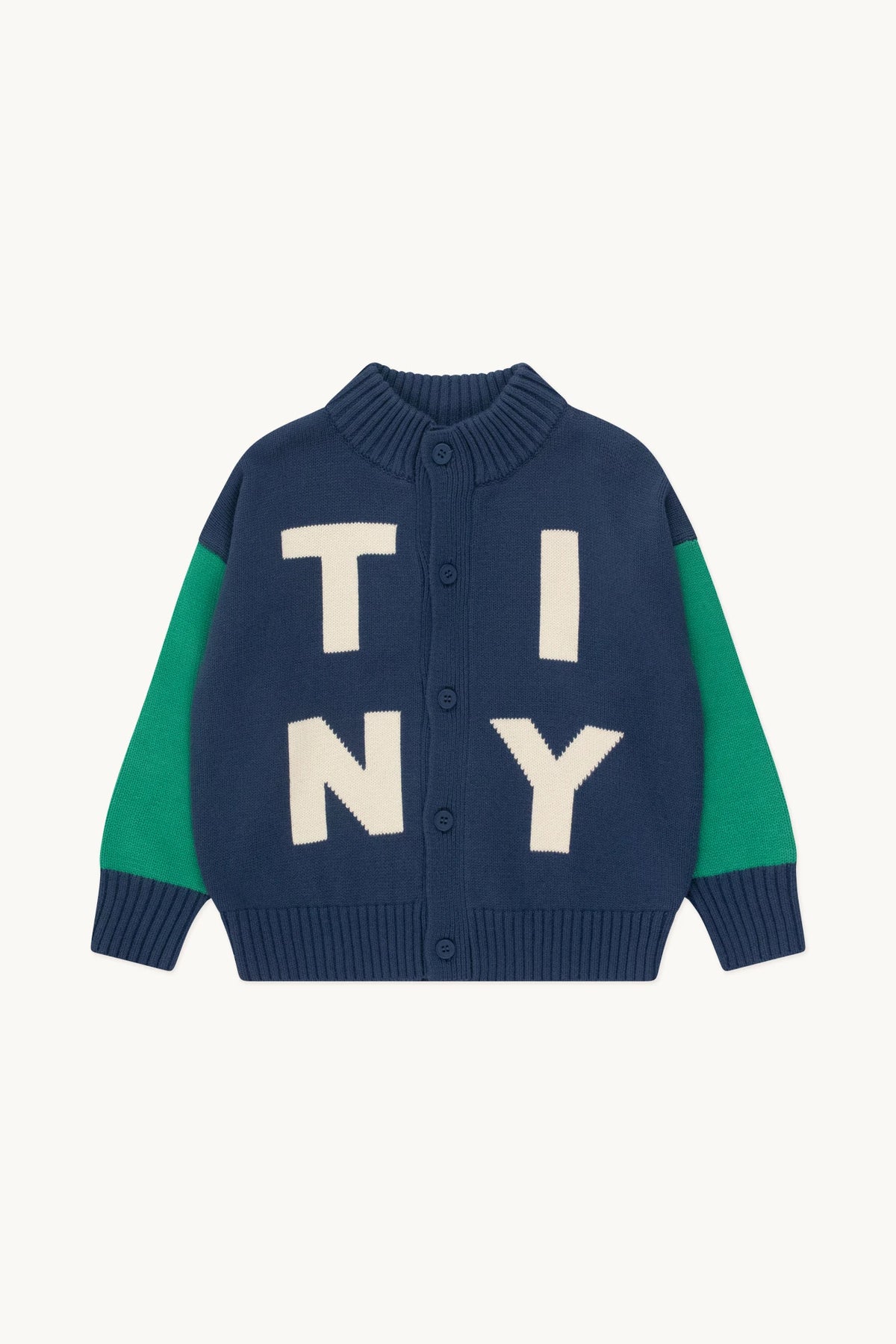 Tiny mockneck cardigan navy, Tiny Cottons