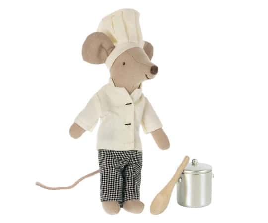 Chef Mouse with Pot & Spoon, Maileg