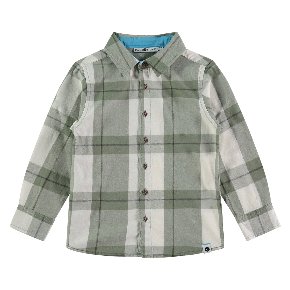 Boys shirt longsleeve light army, stains & stories