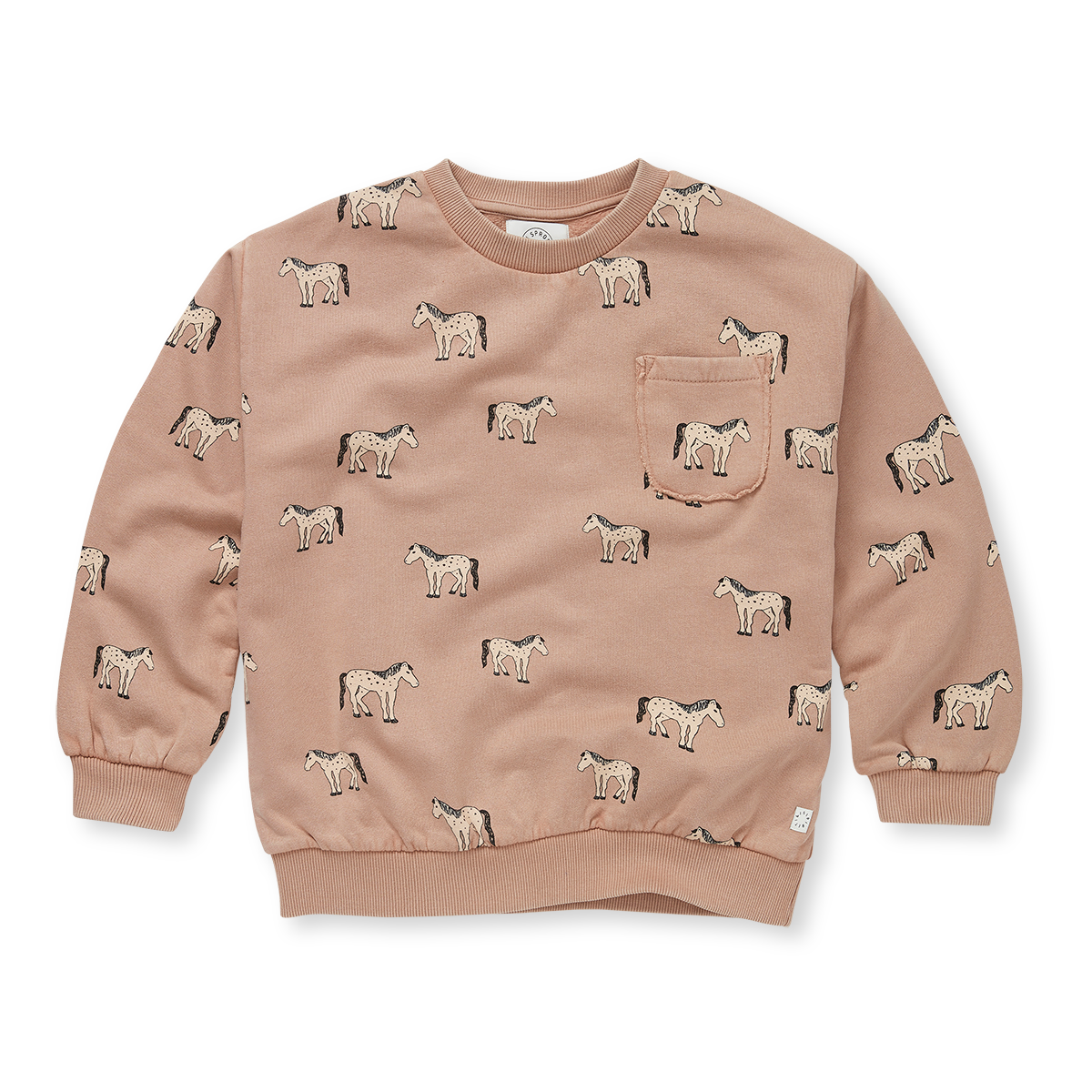 Sweatshirt pocket Horses print, Sproet & Sprout