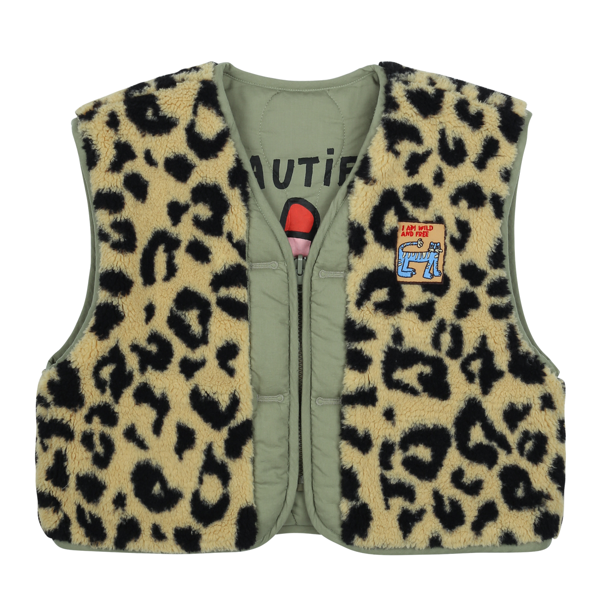 Flower Quilted reversible vest, Jelly Mallow